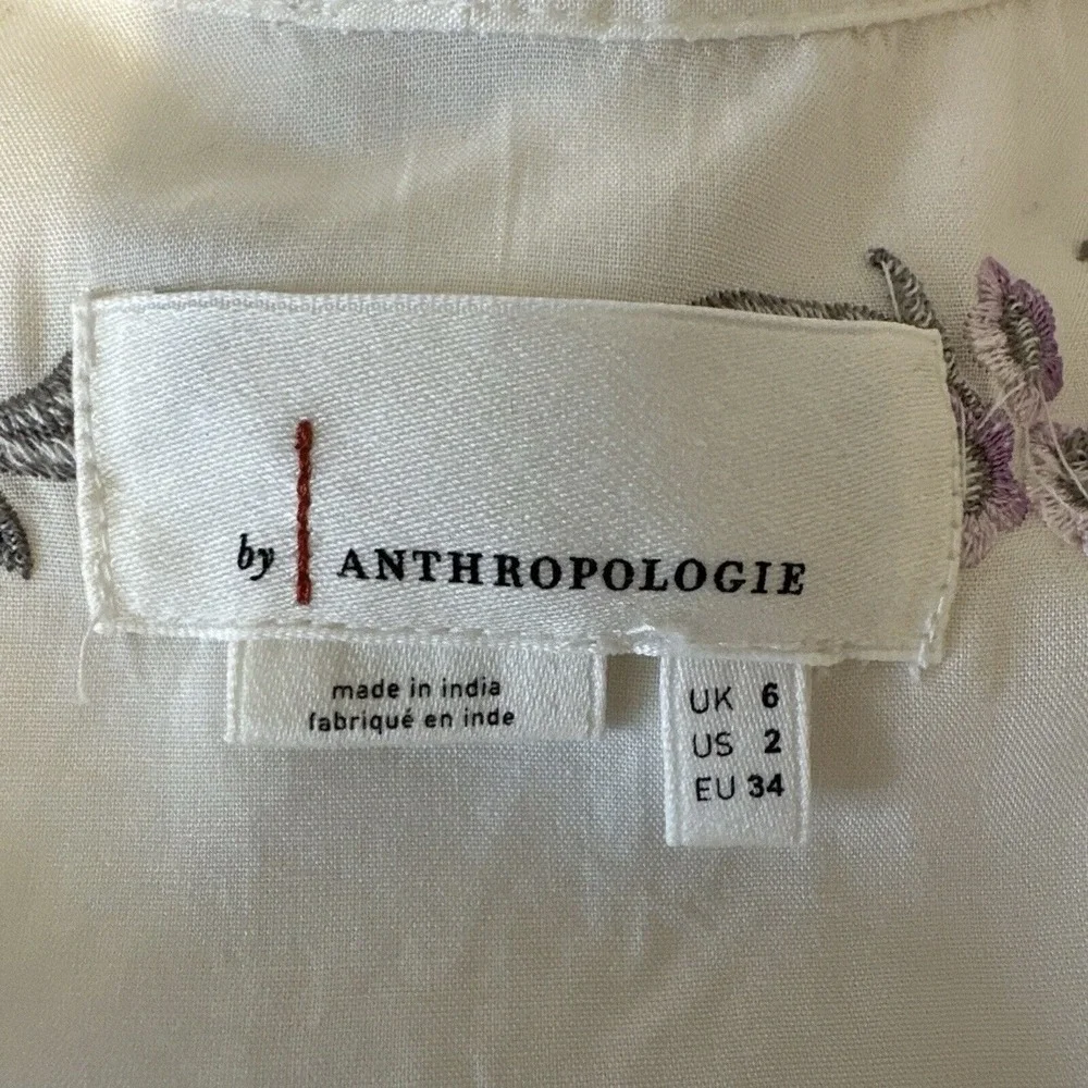 Anthropologie Embroidered Halter Top Sz2 Gatsby Fringe Boho Festival Tank Hippie - Picture 6 of 7